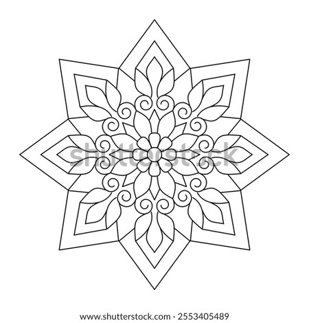 Simple and easy mandala art for mehendi design coloring book page, vector file, wall art, simple mandala art, Design for a wallpaper Paint shirt and tile Sticker Design, vector file