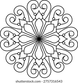 simple and easy mandala for coloring book, easy mandala 79
