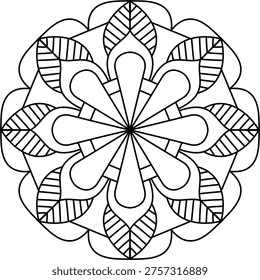 simple and easy mandala for coloring book, easy mandala 76
