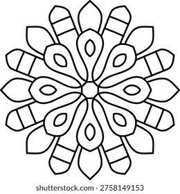 simple and easy mandala for coloring book, easy mandala 118
