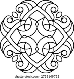 simple and easy mandala for coloring book, easy mandala 115
