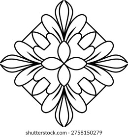 simple and easy mandala for coloring book, easy mandala 112
