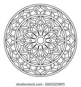 Simple and Easy Mandala Coloring Page to Color.