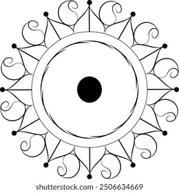 Diseño de mandala simple y fácil 