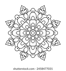 simple and easy mandala design for adults and kids coloring book
