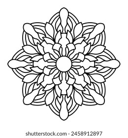 simple and easy mandala design for adults and kids coloring book, creative mandala art, elegant mandala design
