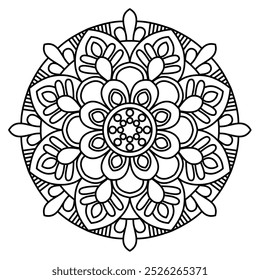 Diseño de mandala simple y fácil para adultos y niños libro para colorear, arte de mandala para henna, arte de pared y diseño de tatuajes

