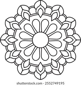 design de mandala simples e fácil para adultos colorir livro