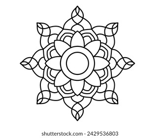 simple and easy mandala design for coloring book page
