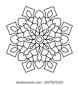 diseño simple y fácil de mandala para colorear libro, diseño de logotipo de yoga, arte de mandala
