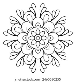 simple and easy mandala design for coloring book, yoga logo design
