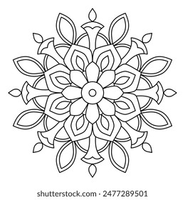 simple and easy mandala design for coloring book, tattoo design, wall art, simple mandala art
