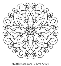 diseño simple y fácil de mandala para colorear libro, tatuaje y henna diseño, arte creativo de mandala

