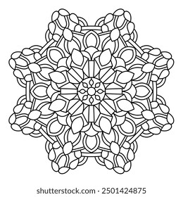 simple and easy mandala design for coloring book, wall art, tattoo design, mandala art for henna design, simple mandala design
