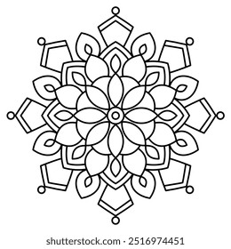 design de mandala simples e fácil para livro de coloração, tatuagem e design de hena, design de mandala para adultos e crianças livro de coloração
