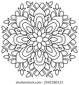 design de mandala simples e fácil para colorir página do livro, arte de mandala para hena e design de tatuagem
