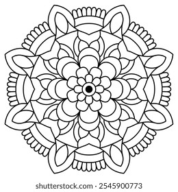 simple and easy mandala design for coloring book page, mandala art for henna design, tattoo design
