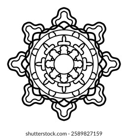 simple and easy mandala design for coloring book, yoga yoga, relaxing mandala