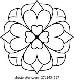 simple and easy mandala for kids and adults coloring book, easy mandala 199
