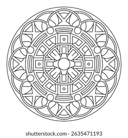 Simple and Easy Mandala Vector Coloring Page to Color.