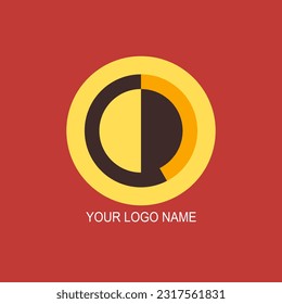 simple and easy to remember logo on red background