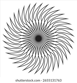 Simple and easy round black mandala.