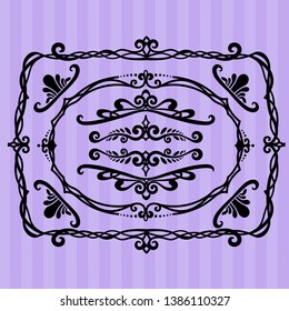 Simple and easy to use antique style frame design material in vector format
