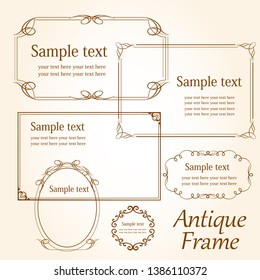 Simple and easy to use antique style frame design material in vector format