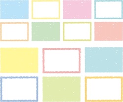 Simple And Easy To Use Hand-drawn Square Touch Frames Banner Icons Set Of Pastel Colors