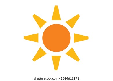 Simple and easy to use orange sun icon