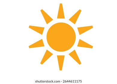 Simple and easy to use orange sun icon