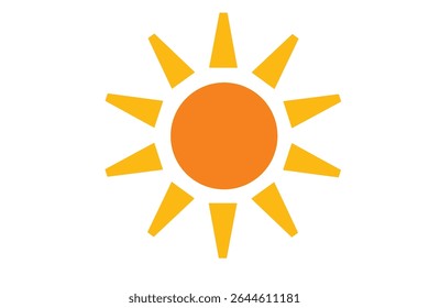 Simple and easy to use orange sun icon