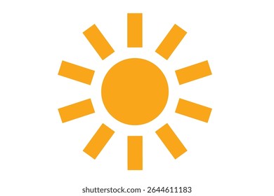 Simple and easy to use orange sun icon