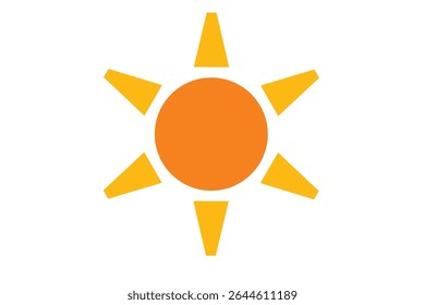 Simple and easy to use orange sun icon