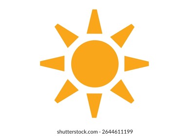 Simple and easy to use orange sun icon
