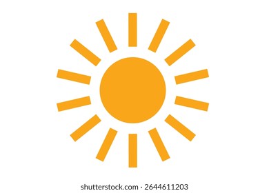 Simple and easy to use orange sun icon