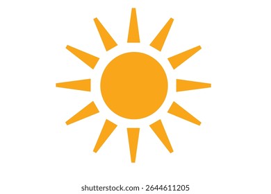 Simple and easy to use orange sun icon