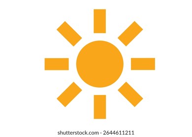 Simple and easy to use orange sun icon
