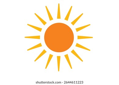 Simple and easy to use orange sun icon