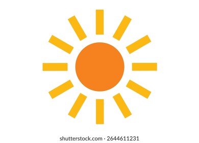 Simple and easy to use orange sun icon