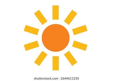 Simple and easy to use orange sun icon