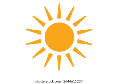 Simple and easy to use orange sun icon
