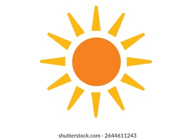 Simple and easy to use orange sun icon