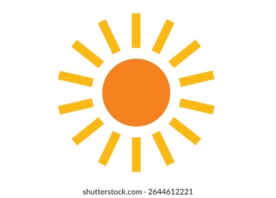 Simple and easy to use orange sun icon