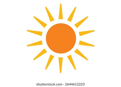 Simple and easy to use orange sun icon