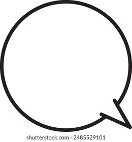 Simple and easy to use round speech bubble with black lines