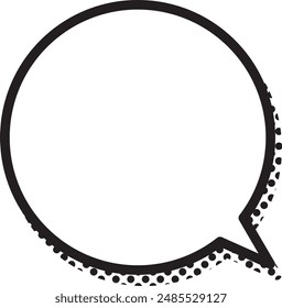 Simple and easy to use round speech bubble with black dot shadow