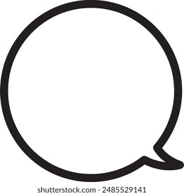 Simple and easy to use round speech bubble with black lines