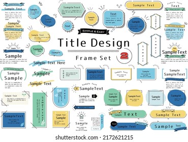 Simple and Easy,Title Design Frame Set