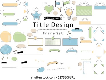 Simple and Easy,Title Design Frame Set